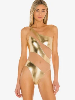 Body asymétrique en maille métallique ajourée patchwork transparent échancré idéal pour les festivals et raves.