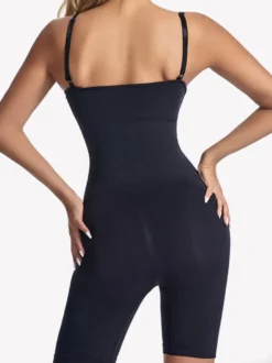 Body gainant mi-cuisses à fines bretelles spaghetti sans coutures
