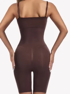 Body gainant mi-cuisses à fines bretelles spaghetti sans coutures