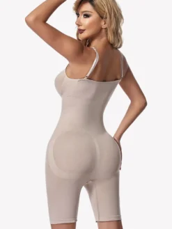 Body gainant mi-cuisses à fines bretelles spaghetti sans coutures
