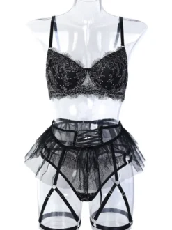 Body Teddies Lingerie Sexy Creusant Femme avec Bretelles à Col Décolleté en V Coupe Cintrée à Lacets Unicolore