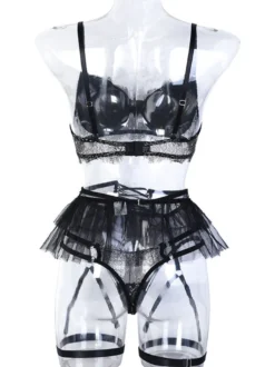 Body Teddies Lingerie Sexy Creusant Femme avec Bretelles à Col Décolleté en V Coupe Cintrée à Lacets Unicolore