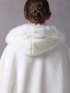 Boléro de fiançailles Rex Rabbit Fur ivoire avec lacets