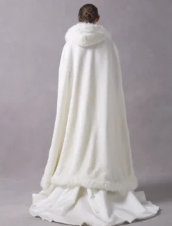 Boléro de fiançailles Rex Rabbit Fur ivoire avec lacets