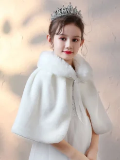 Boléro de fille de fleur cape fille ivoire