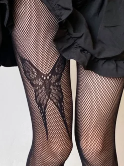 Bonneterie Pour Femme Lingerie Noire À Imprimé Animal Papillon