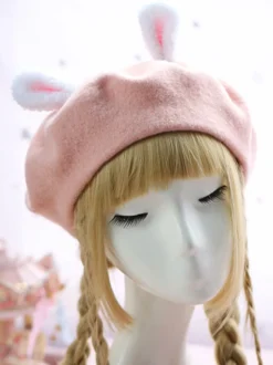 Bonnet Lolita Doux Béret Lolita Oreille Lapin Déguisements Halloween