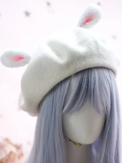 Bonnet Lolita Doux Béret Lolita Oreille Lapin Déguisements Halloween