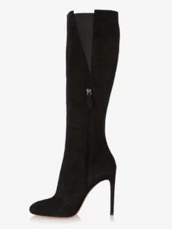 Bottes au genou pour femmes bottes hautes noires à talons aiguilles chics