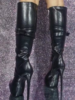Bottes au genou sexy à talons aiguilles chaussures femmes