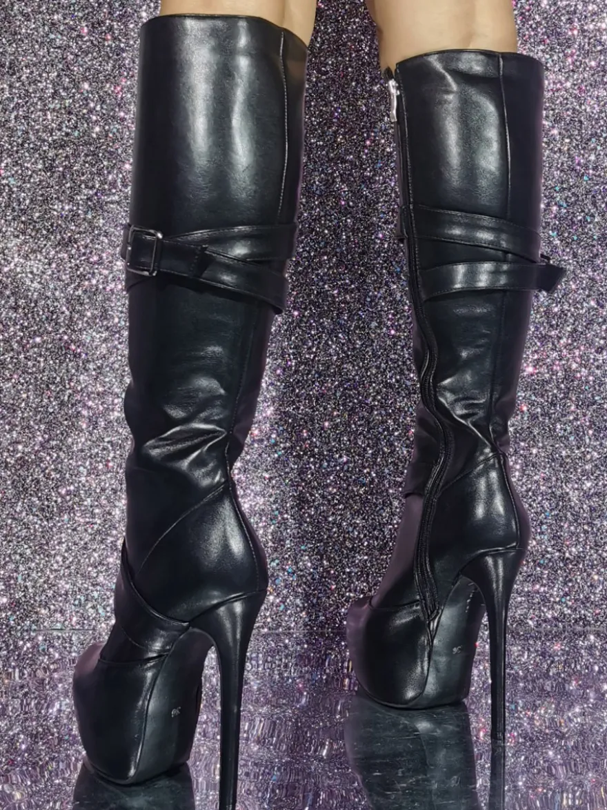 Bottes au genou sexy à talons aiguilles chaussures femmes