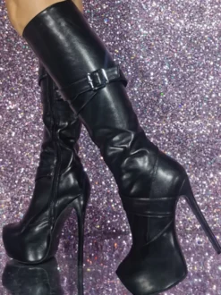 Bottes au genou sexy à talons aiguilles chaussures femmes