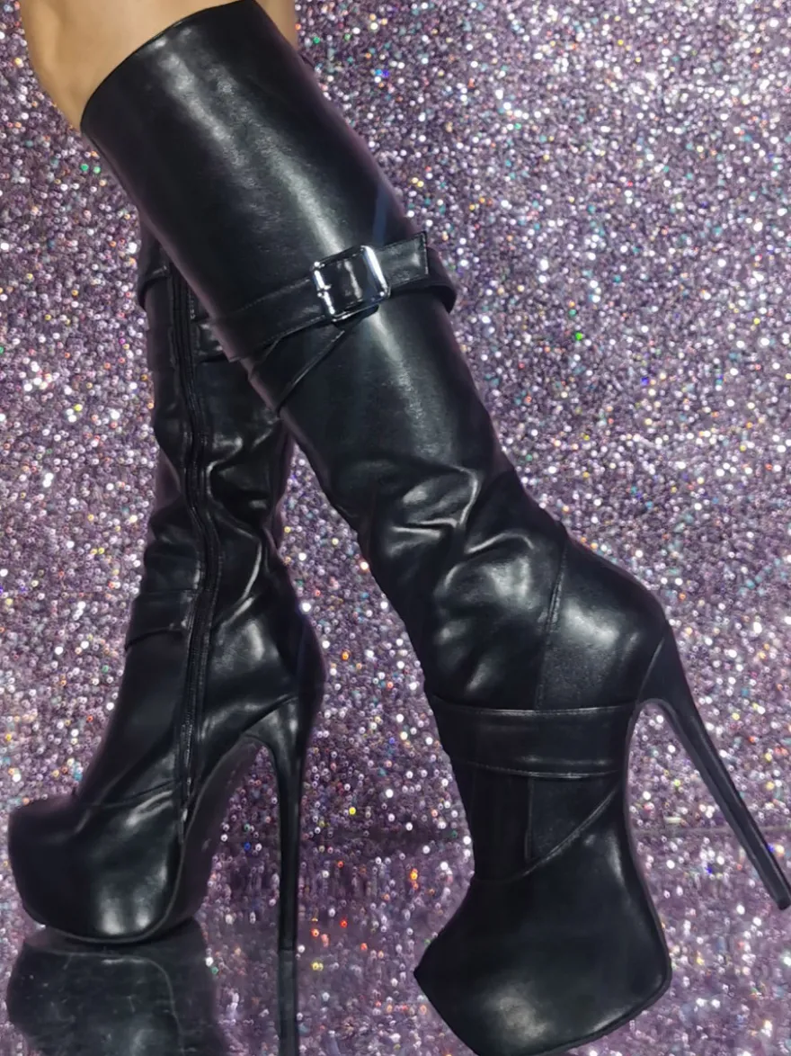 Bottes au genou sexy à talons aiguilles chaussures femmes