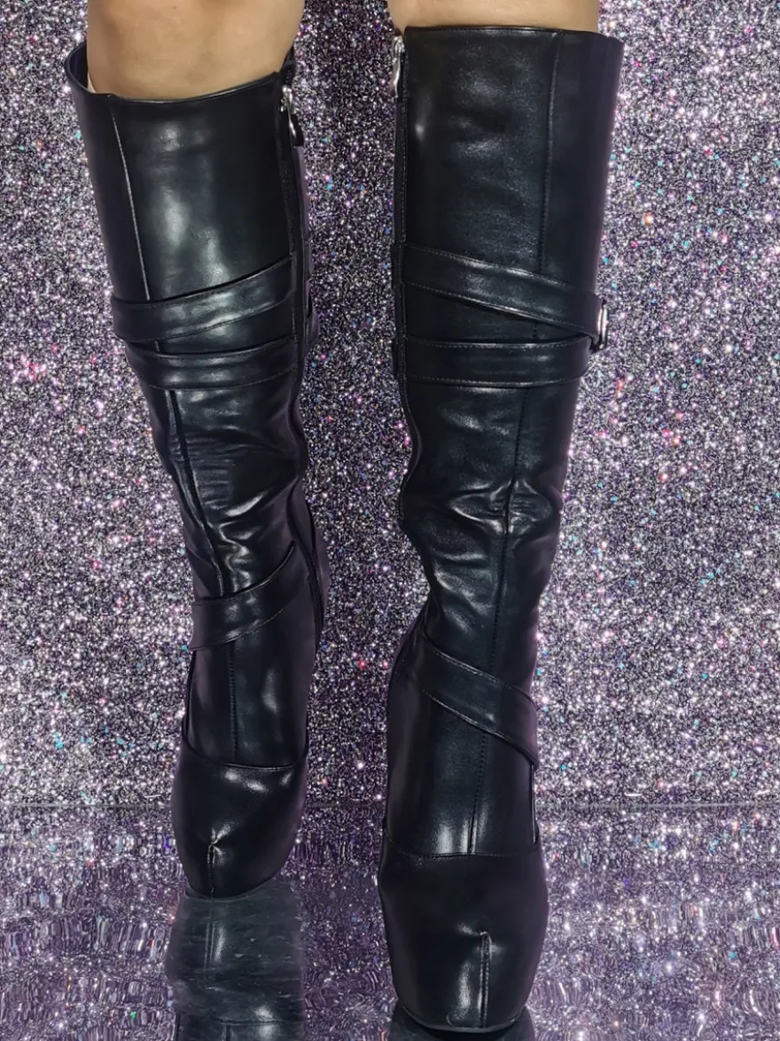 Bottes au genou sexy à talons aiguilles chaussures femmes