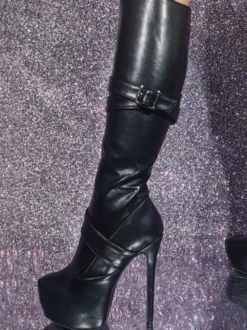 Bottes au genou sexy à talons aiguilles chaussures femmes