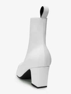 Bottes Chelsea à talon bloc pour hommes en cuir PU noir à bout pointu style rock