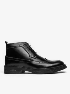 Bottes classiques à bout golf pour hommes bottines Derby en cuir à bout rond et talon bas
