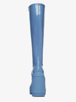 Bottes Compensées Hautes Au Genou Cuissardes Élastiques À Bout Rond Femme
