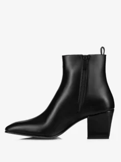 Bottes courtes noires à talons carrés et bout pointu pour homme idéales pour les soirées et les bals de promo