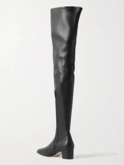 Bottes cuissardes à bout carré et talon épais pour femme