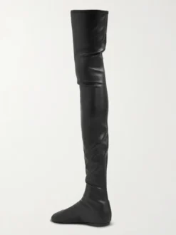 Bottes cuissardes marron à bout rond et plates