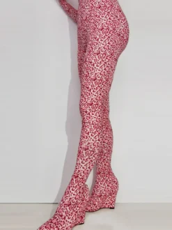 Bottes Cuissardes Pantalon Imprimées Talon Compensé Femme Sexy