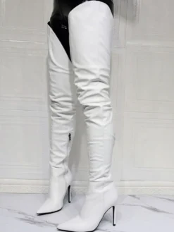 Bottes cuissardes sexy à talon aiguille pour femmes