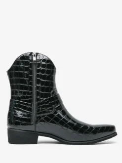 Bottes de cowboy à imprimé crocodile pour hommes bottes courtes à bout pointu et à talon bas