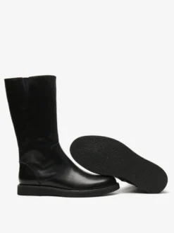 Bottes De Travail Hommes En Cuir De Vachette Bottes Hautes Classiques Noires
