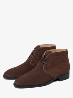 Bottes de travail Martin pour hommes en cuir de vachette classique marron café Bottines