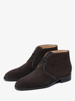 Bottes de travail Martin pour hommes en cuir de vachette classique marron café Bottines