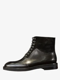 Bottes de travail Martin pour hommes Bottines courtes en cuir marron