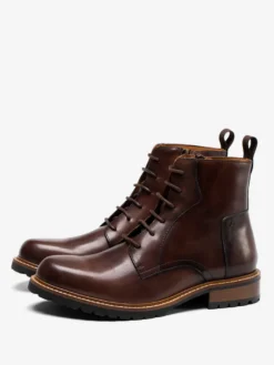 Bottes de travail Martin pour hommes Bottines classiques noires en cuir de vache