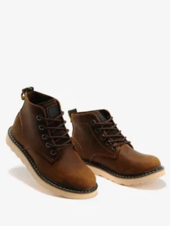 Bottes de travail pour hommes en cuir de vachette bottines courtes classiques jaunes