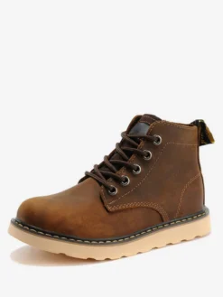 Bottes de travail pour hommes en cuir de vachette bottines courtes classiques jaunes