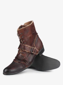 Bottes de travail vintage pour hommes en cuir de vachette classique marron café Chukka bottines courtes zippées à la cheville
