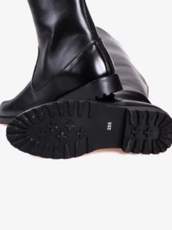 Bottes d'équitation noires pour hommes bout rond style militaire