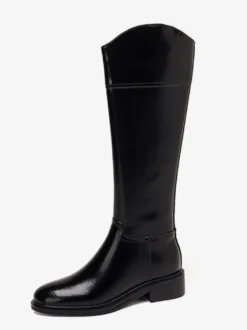 Bottes d'équitation noires pour femmes bottes plates à bout rond