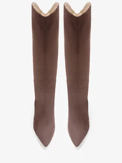Bottes en daim au genou Bottes hautes à talons hauts et bout pointu