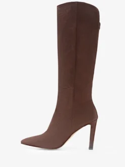 Bottes en daim au genou Bottes hautes à talons hauts et bout pointu