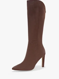 Bottes en daim au genou Bottes hautes à talons hauts et bout pointu