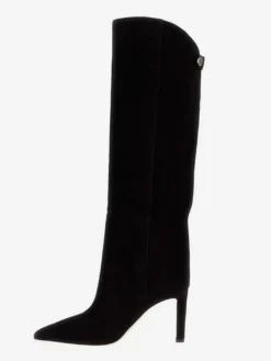 Bottes en daim au genou Bottes hautes à talons hauts et bout pointu
