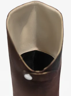 Bottes en daim au genou Bottes hautes à talons hauts et bout pointu