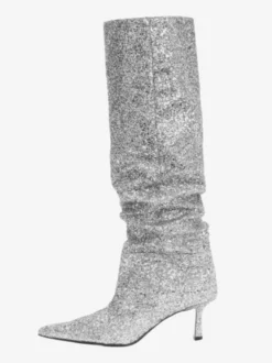 Bottes fête à paillettes bottes hautes souples à bout pointu cuissardes