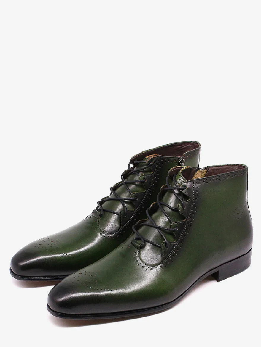 Bottes habillées pour hommes bottines en cuir véritable faites à la main