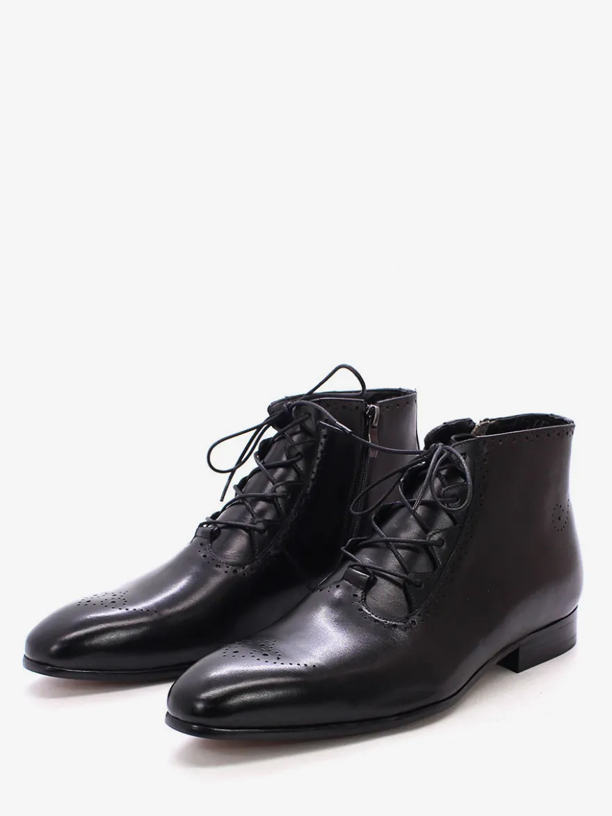 Bottes habillées pour hommes bottines en cuir véritable faites à la main