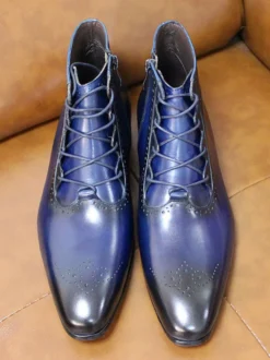 Bottes habillées pour hommes bottines en cuir véritable faites à la main