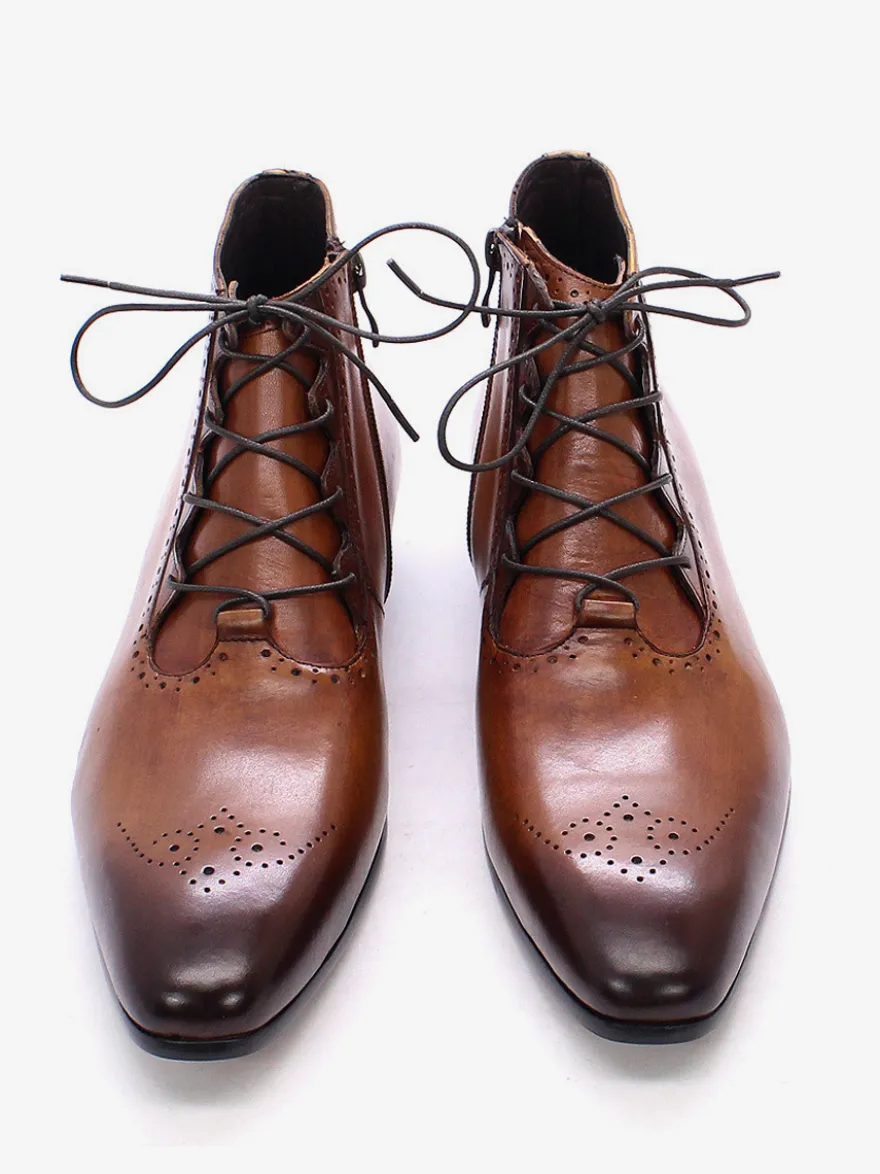 Bottes habillées pour hommes bottines en cuir véritable faites à la main