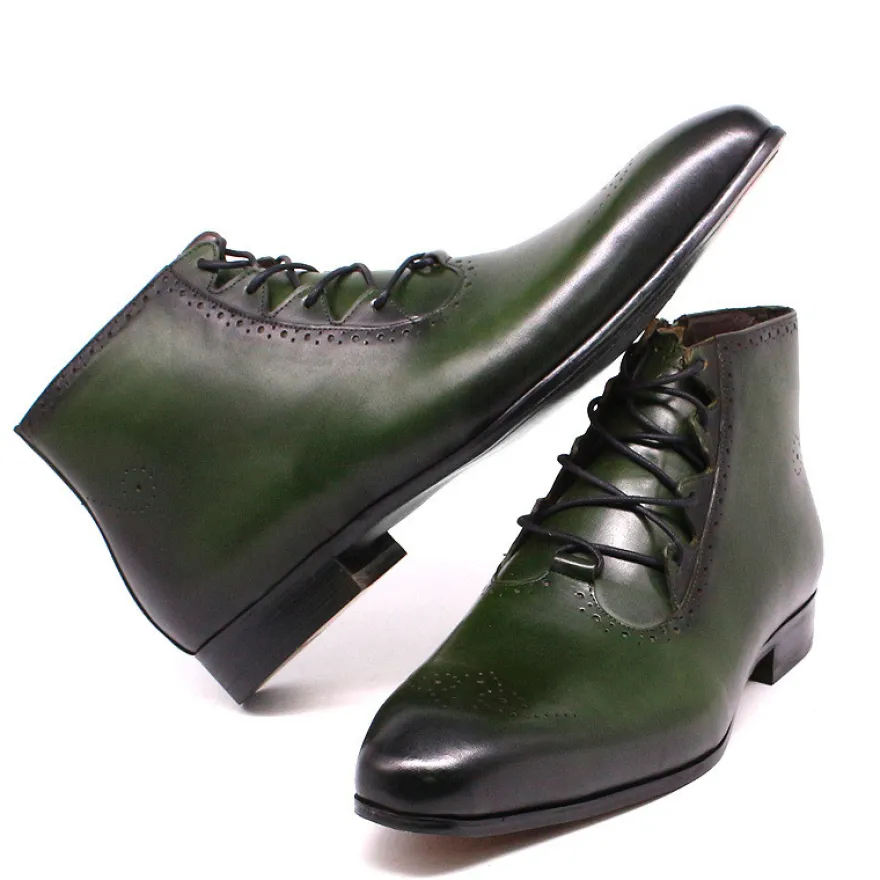 Bottes habillées pour hommes bottines en cuir véritable faites à la main