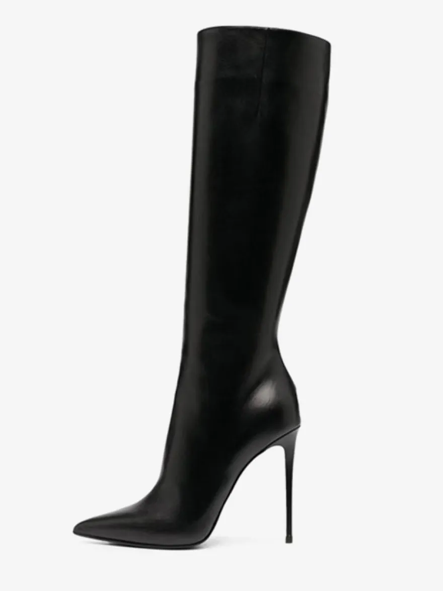 Bottes Hautes Bottines Rouges À Bout Pointu Talon Aiguille